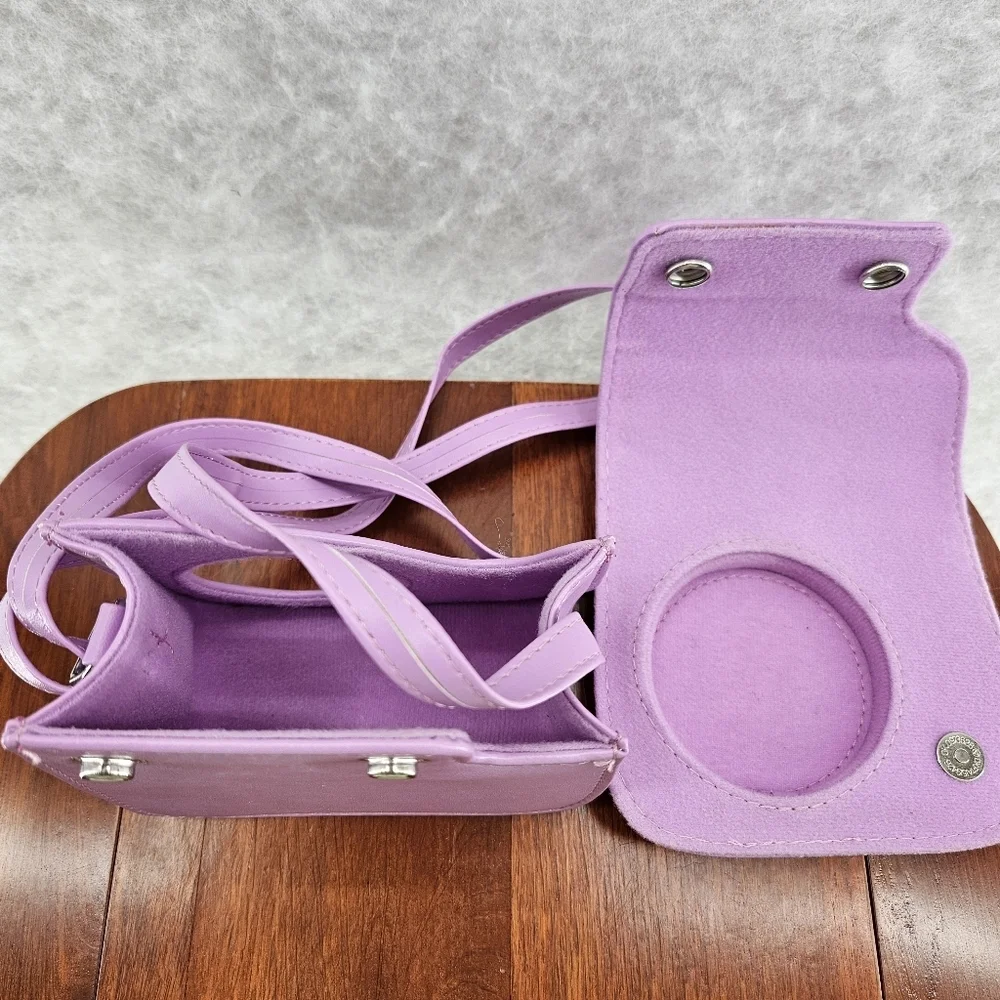 Fujifilm Instax Camera Case Mini Purple‎ Adjustable Strap Leather COVER ONLY